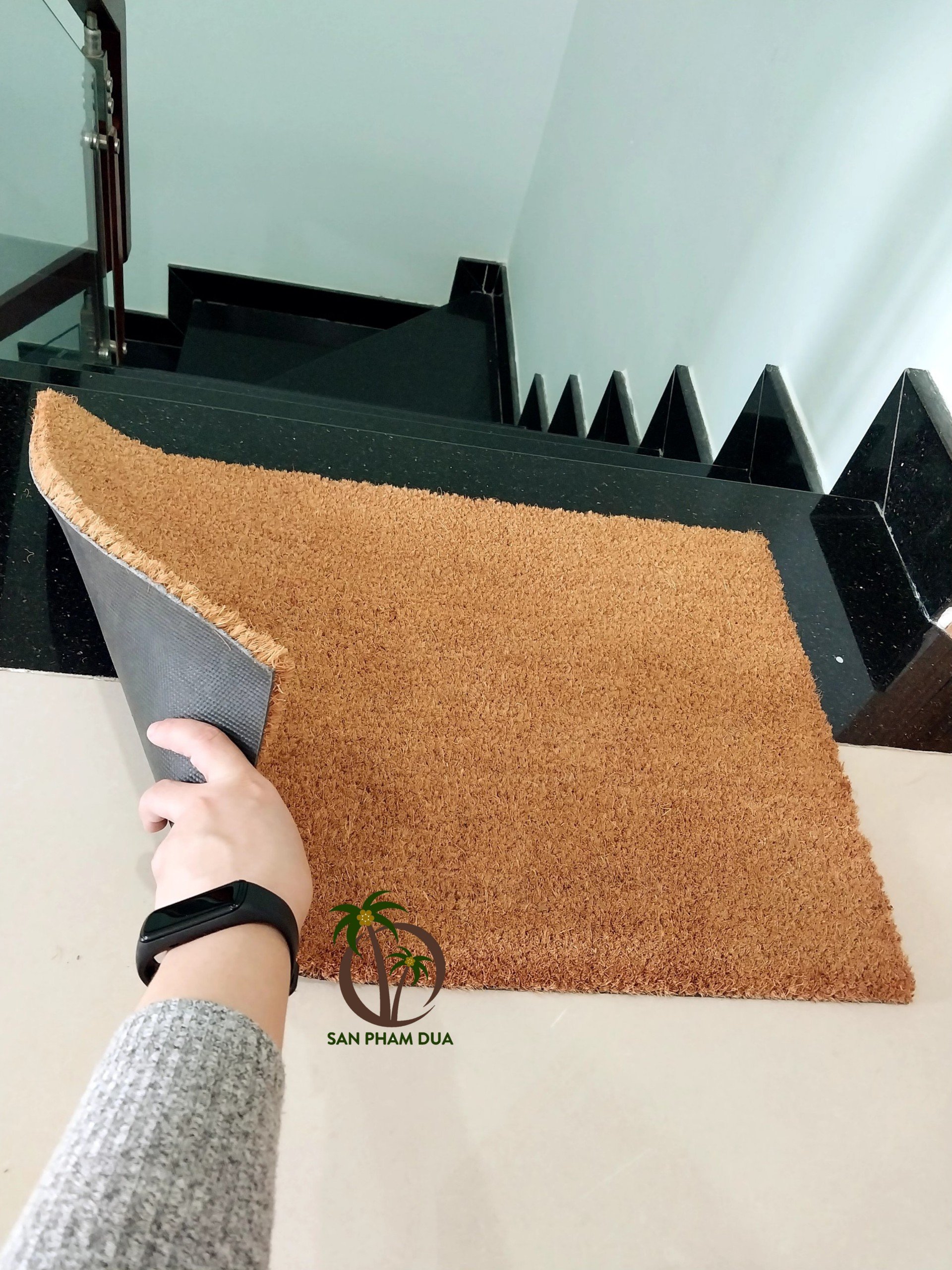 Thảm chùi chân xơ dừa đế chống trượt pvc size 40*60cm
