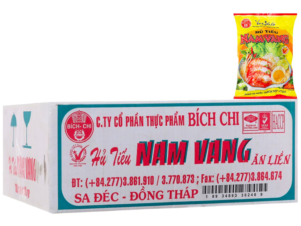 Thùng 30 gói hủ tiếu Nam Vang Vina Bích Chi 60g