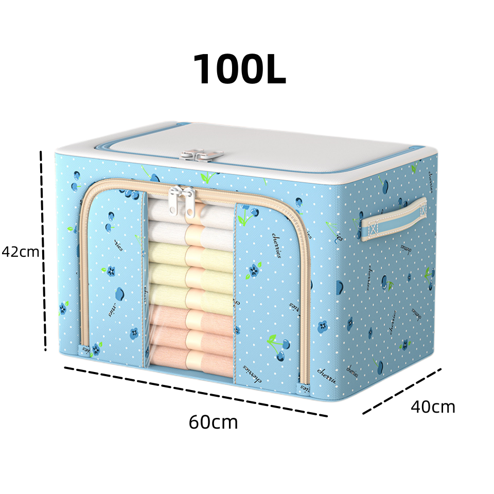 Hộp Vải Đựng Quần Áo Túi Vải KHUNG THÉP 150L Túi Đựng Quần Áo  gấp hộp chơi chăn màn đồ đa năng storage box chống ẩm cao cấp hộp lưu trữ