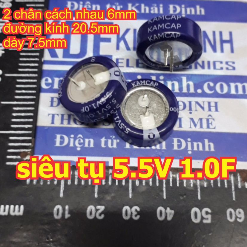 2 cái siêu tụ điện, tụ dung lượng cao 5.5v 1f 1.0f se-5r5-d105vy kamcap cda kde5223