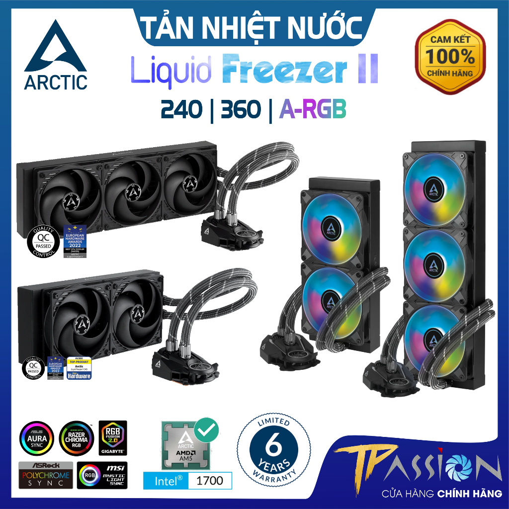 Tản nhiệt nước CPU AIO ARCTIC Liquid FREEZER II 240 360 ARGB LED 5V Sync