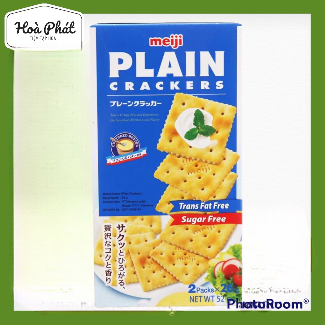 Bánh plain cracker meiji hộp 52g /104g