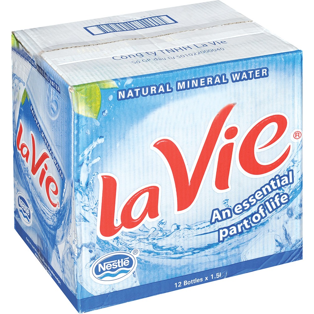Nước khoáng thiên nhiên Lavie thùng 12 chai x 1.5L
