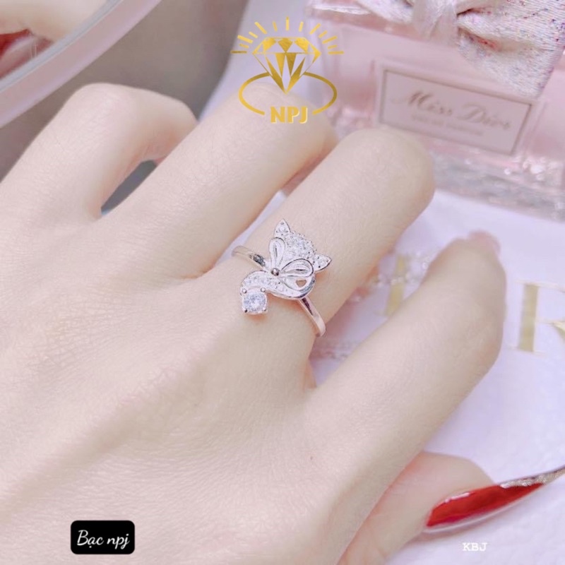 Nhẫn hồ ly bạc ta MẪU MỚI nhẫn bạc nữ đính đá sáng đẹp trẻ trung sang trọng