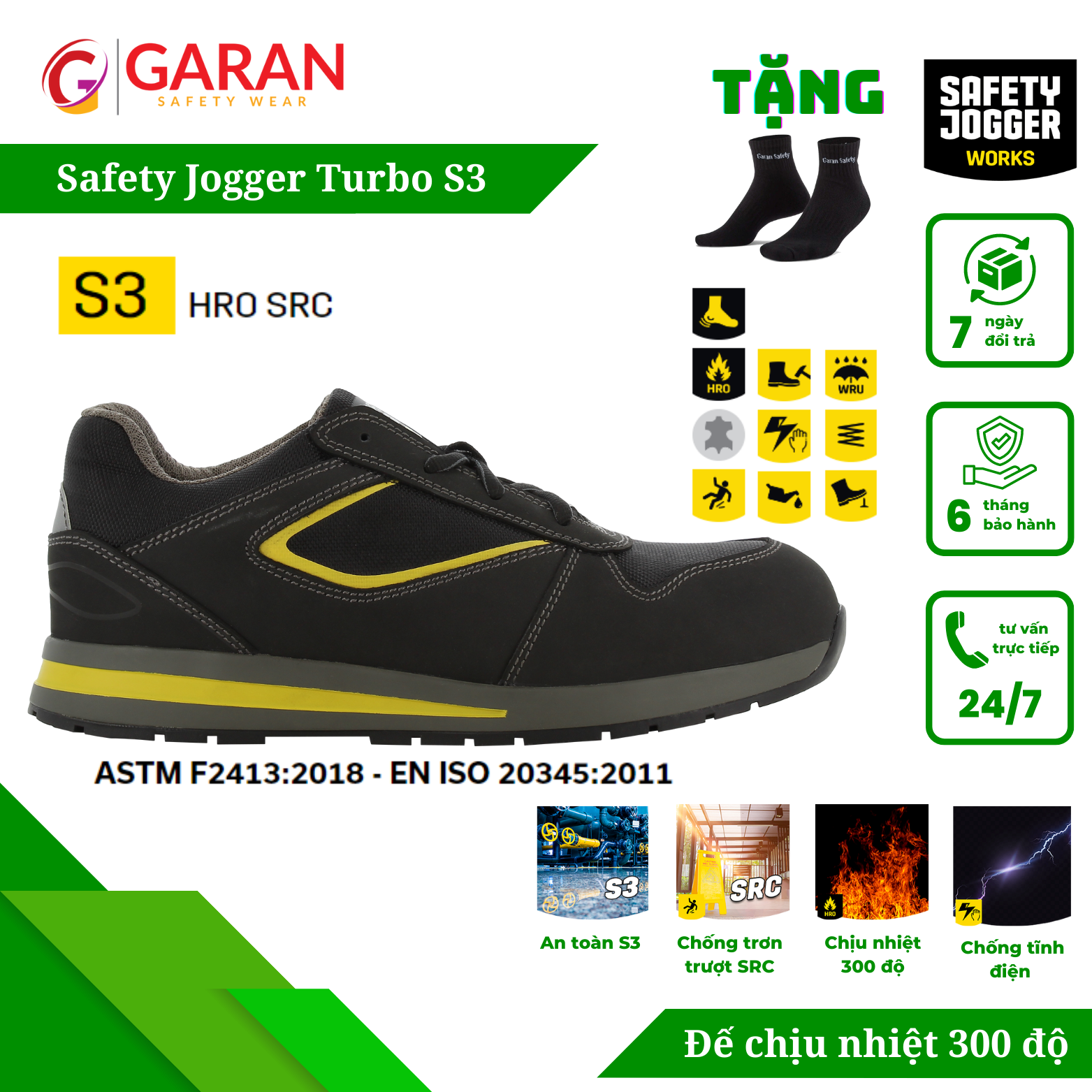Giày Bảo Hộ Chịu Nhiệt Safety Jogger Turbo Sang Trọng