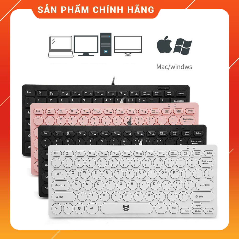 Bàn phím máy tính mini siêu tiện dụng nk-11, 3 màu hồng, đen, trắng