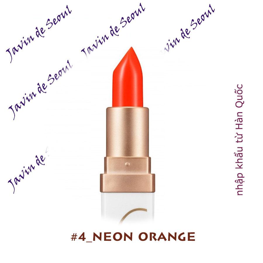 Son Lì 💖(màu Cam) No 4 Hàn Quốc Javin De Seoul Flower For Me Velvet Lipstick #4 (Neon Orange)