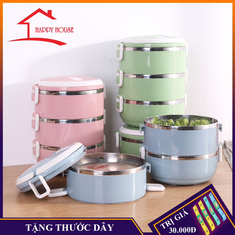 Cặp lồng giữ nhiệt 3 tầng tiền lợi, lớp inox 304 chống gỉ, an toàn vệ sinh, kiểu dáng sang trọng