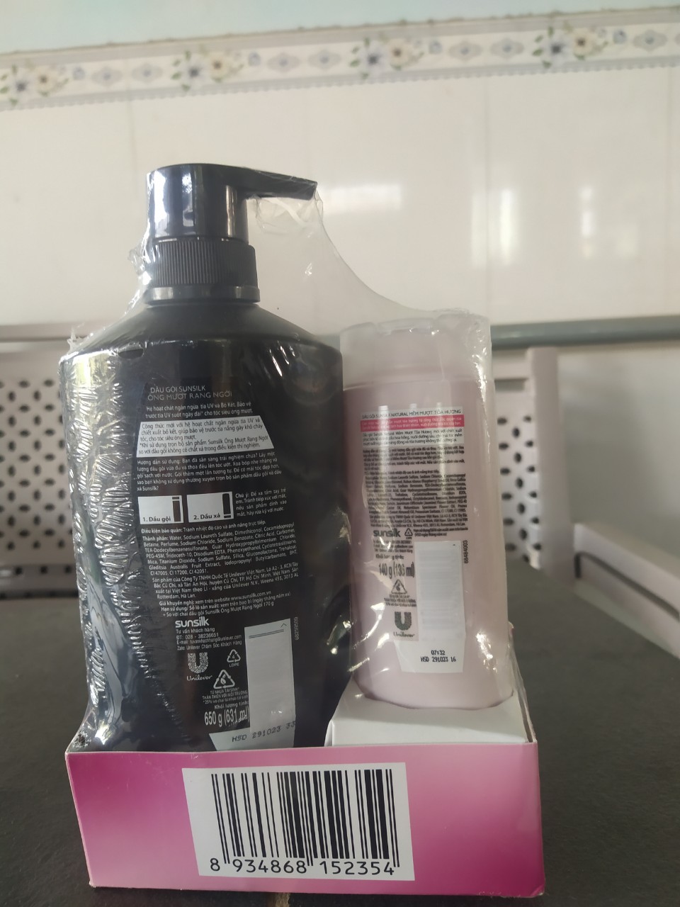 Chai Dầu Gội Sunsilk Óng Mượt Rạng Ngời (650g) Combo Chai Dầu Gội 140g