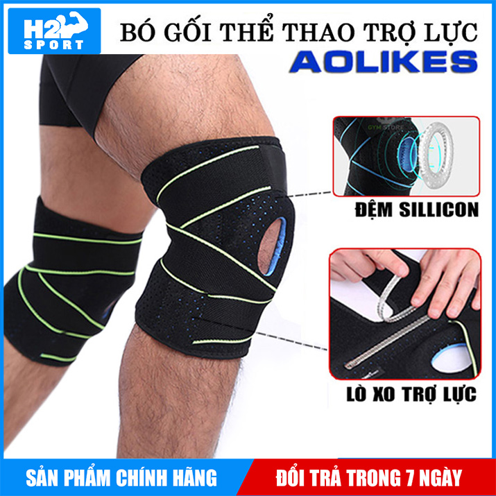 Bó gối tập Gym, Bảo vệ gối, Nẹp gối tập GYM, chơi thể thao chính hãng Aolikes
