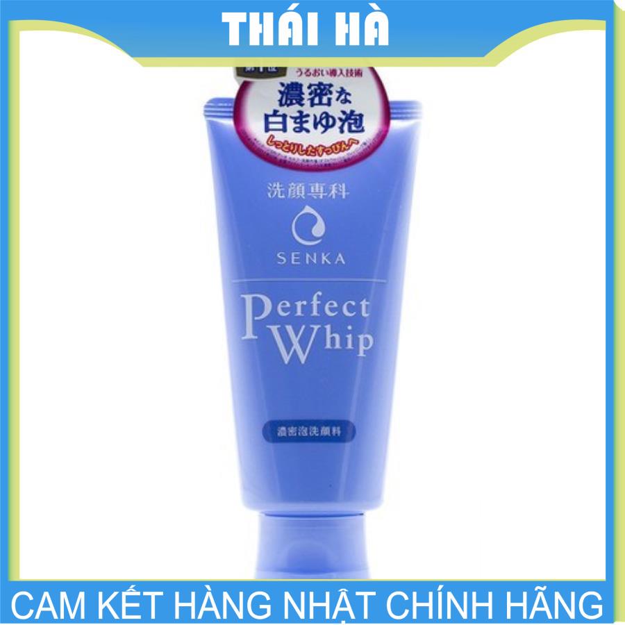 [HCM]Sữa Rửa Mặt  Senka Perfect Whip 120g Màu Xanh Nhật Bản