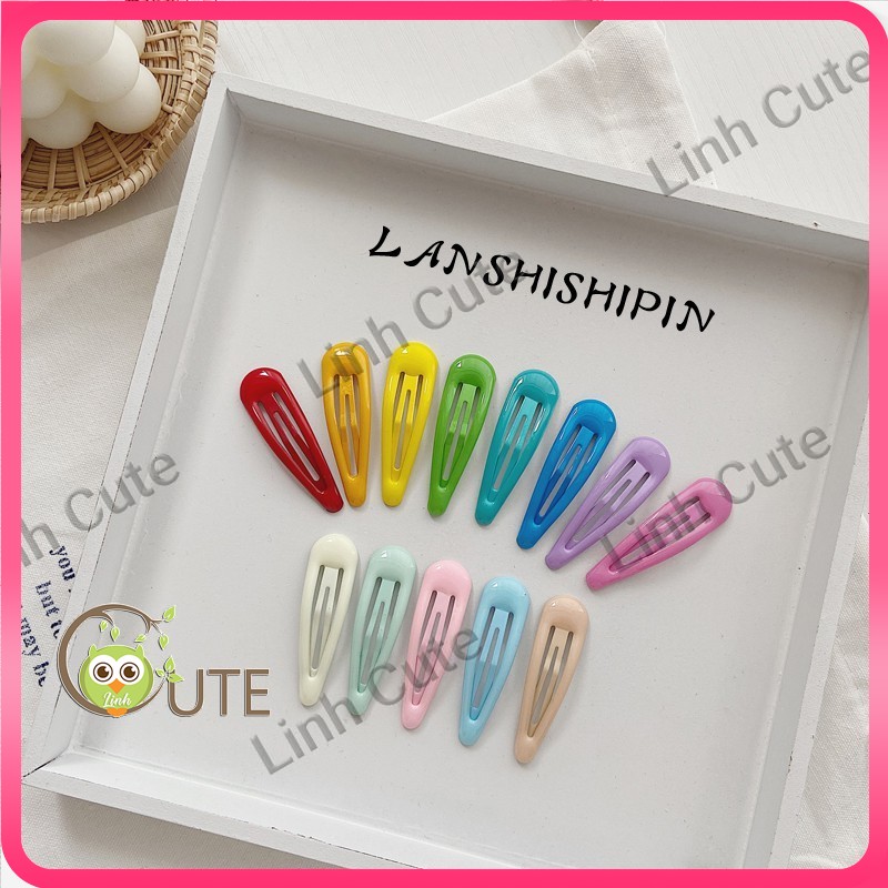 Set 3 Kẹp Tóc Màu Trơn Bóng, kẹp tóc nữ hàn quốc, phụ kiện thời trang cute cho nữ và bé - Linh Cute Shop