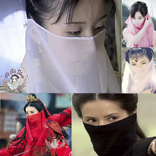 Khăn mạng che mặt voan cổ trang