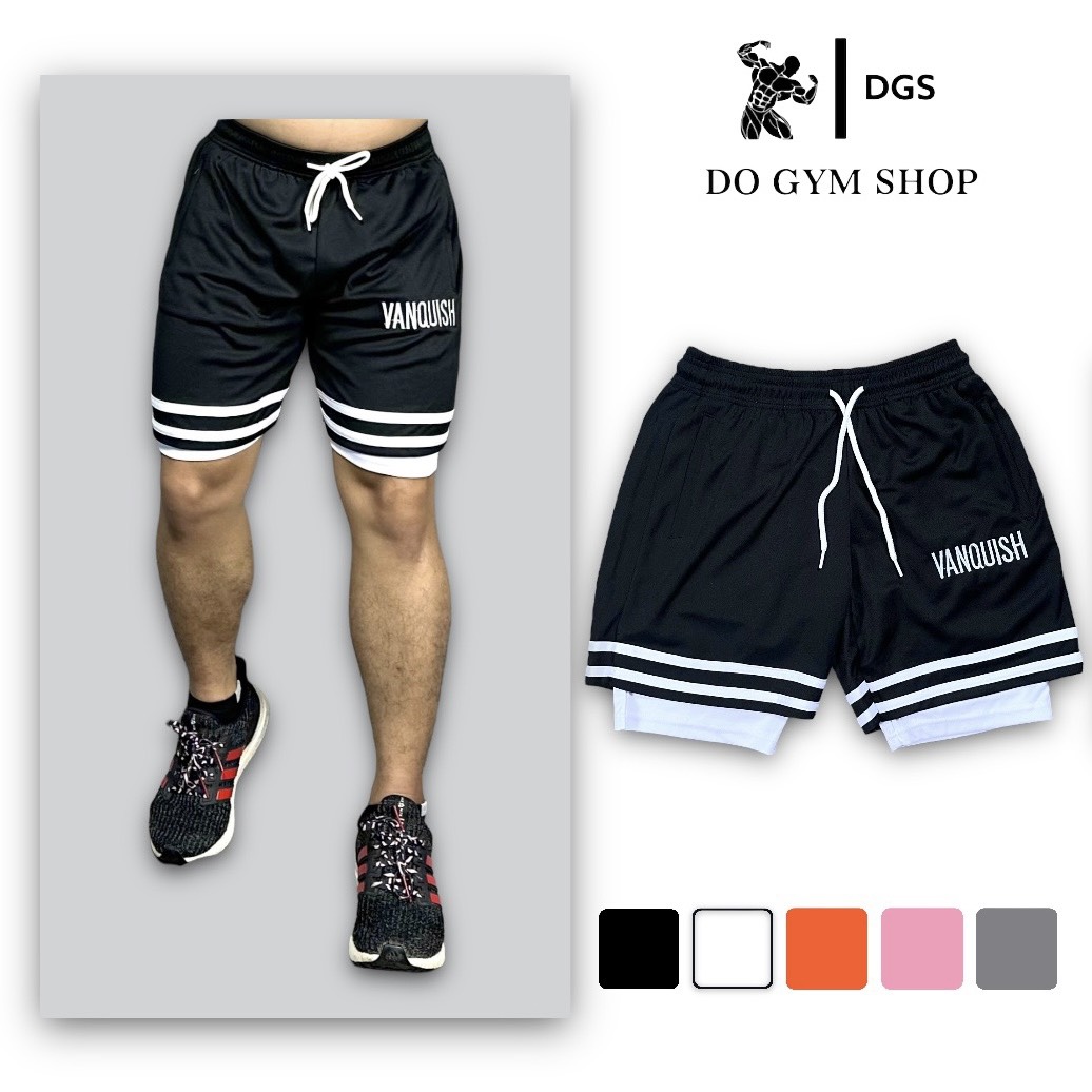 Quần 2 lớp tập gym nam qv2l2 quần 2 lớp thể thao nam đẹp