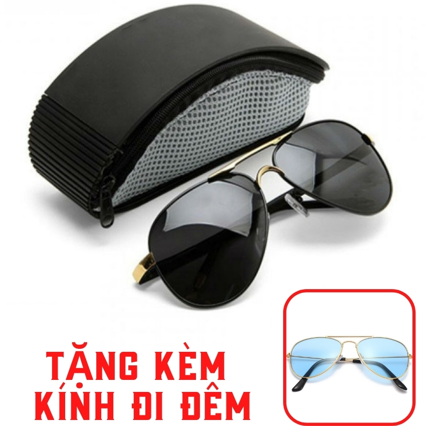Kính mát nam cao cấp p007 fullbox+ tặng kèm kính đi đêm siêu hot