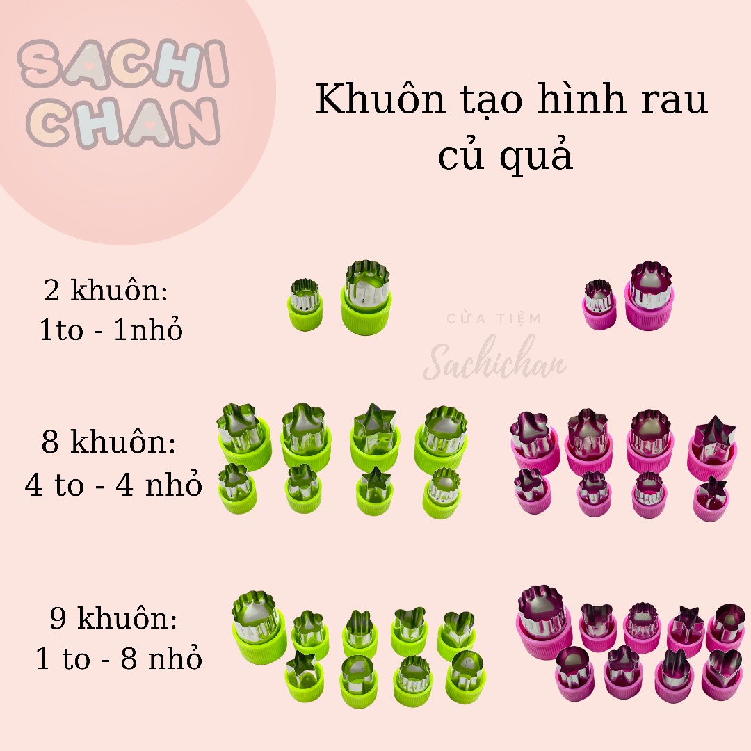 [Cửa tiệm Sachi Chan] Khuôn tạo hình rau củ quả, khuôn cắt bánh, tạo hình ngộ nghĩnh