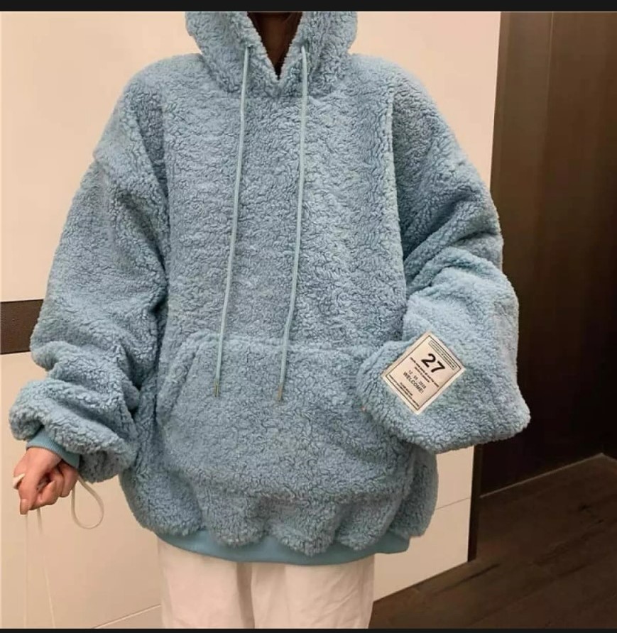 Áo hoodie lông mũ tai gấu đáng yêu cho nữ lotat store