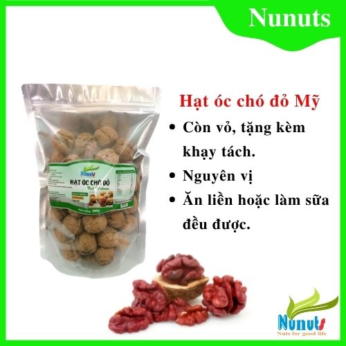 500g Qủa óc chó đỏ Mỹ còn vỏ, kèm đồ tách shop Thúy Anh
