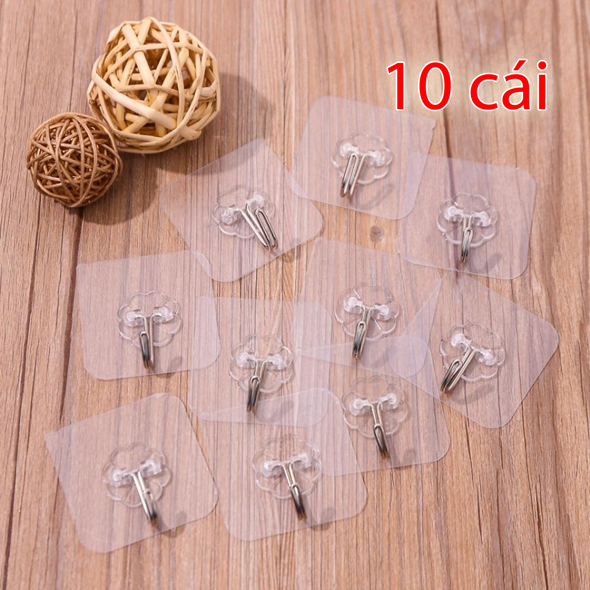 Móc dán tường trong suốt chịu lực 10kg siêu dính