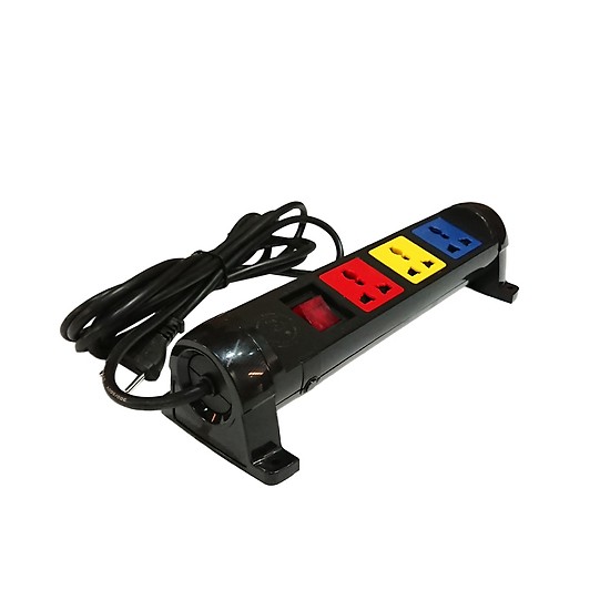 Ổ cắm kéo dài đa năng xoay lioa, 3 ổ cắm, bảo vệ qúa tải bằng cb. mã: 3d32n2x