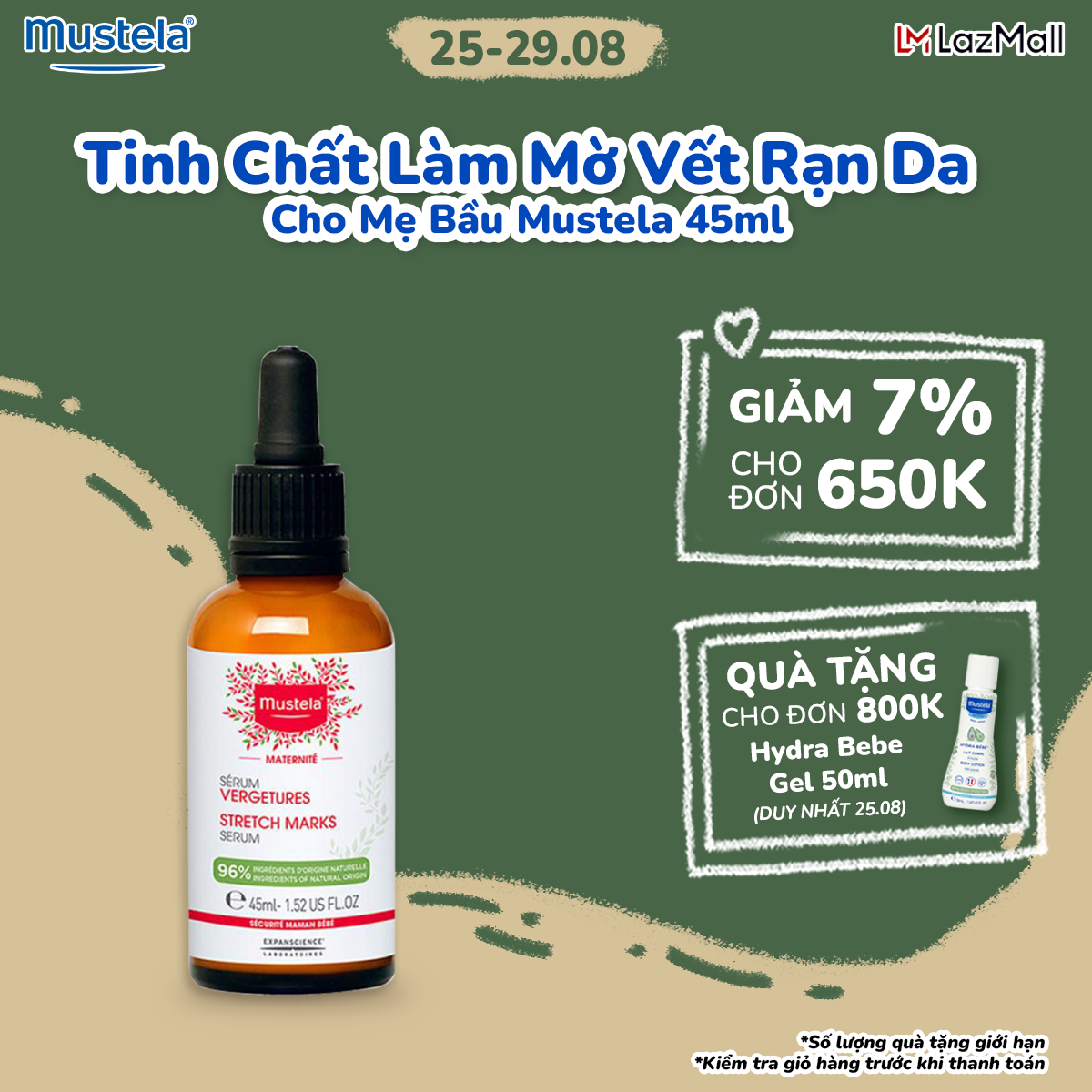 Serum ngăn ngừa Rạn Da Cho Mẹ Bầu Mustela 45ml