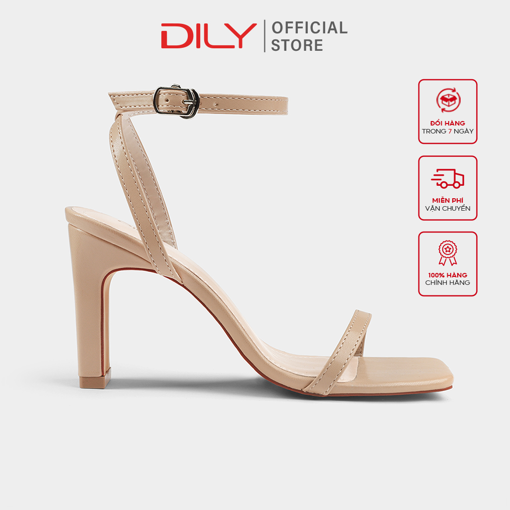 Giày Sandal DILY Quai Mảnh Gót Vuông 8cm_AA0324