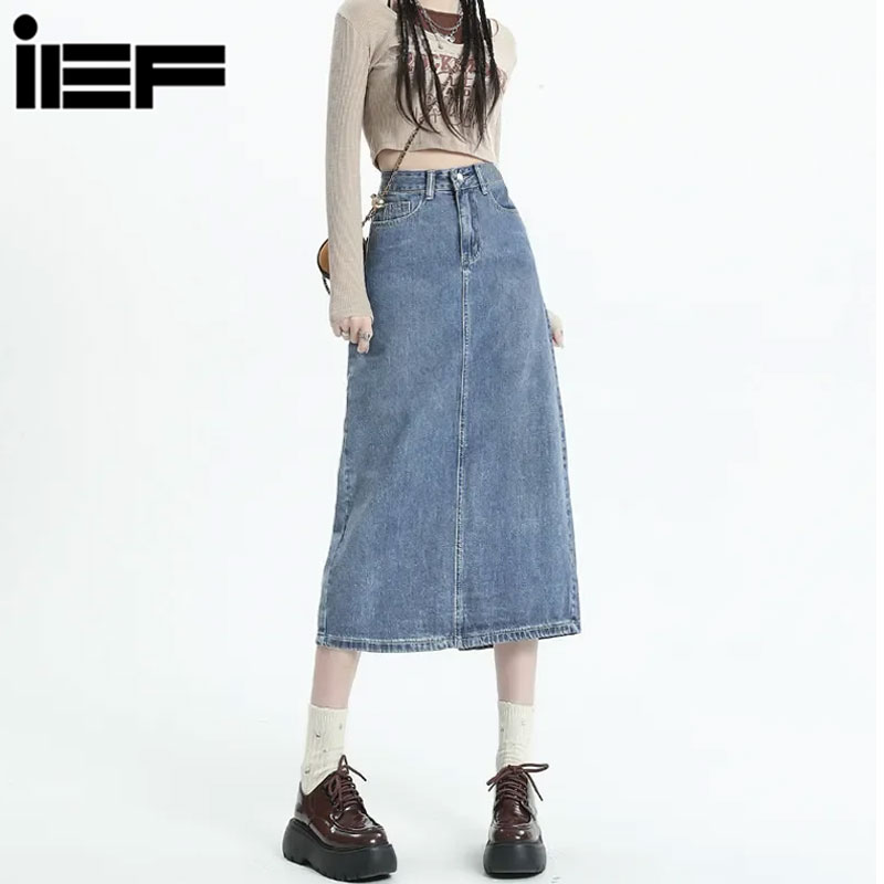 [IEF A-line denim skirt retro slim fit hip short skirt A-line long skirt office nice dresses 2024,IEF A-line denim skirt retro slim fit hip short skirt A-line long skirt office nice dresses 2024, women's jean skirt, office pencil skirt,]