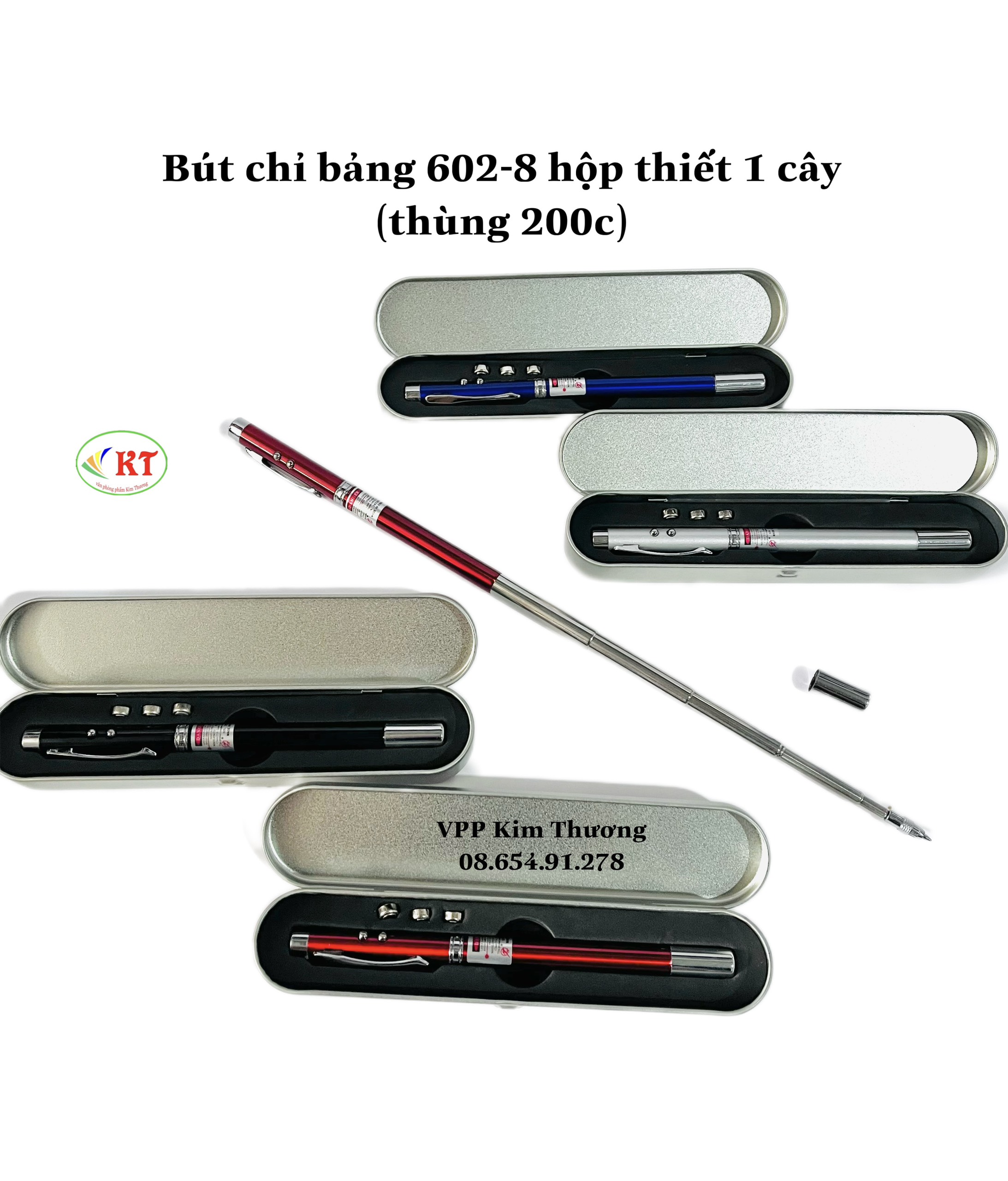 Bút chỉ bảng 602-8 hộp thiết 1 cây có đèn laze
