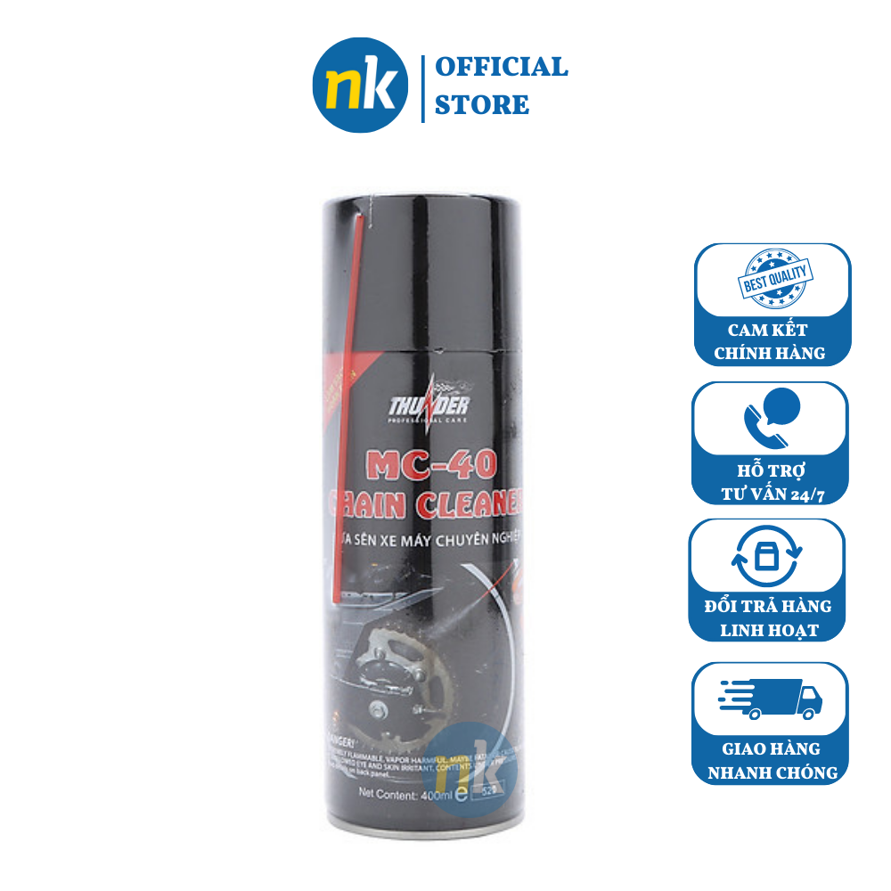 Chai xịt rửa sên, vệ sinh sên xích Thunder MC-40 CHAIN CLEANER 400ml