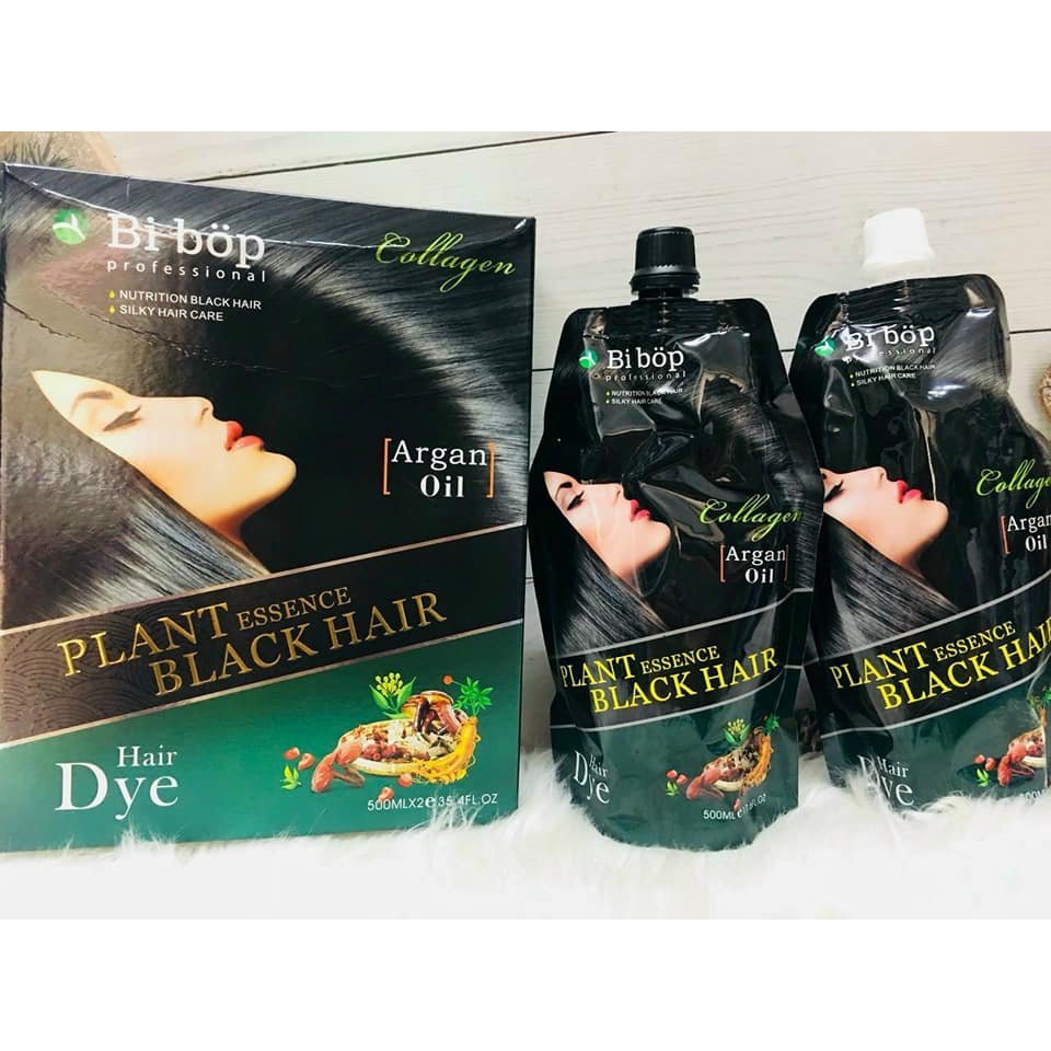 Nhuộm đen , nâu bibop phủ bạc hiệu quả ít dính da đầu