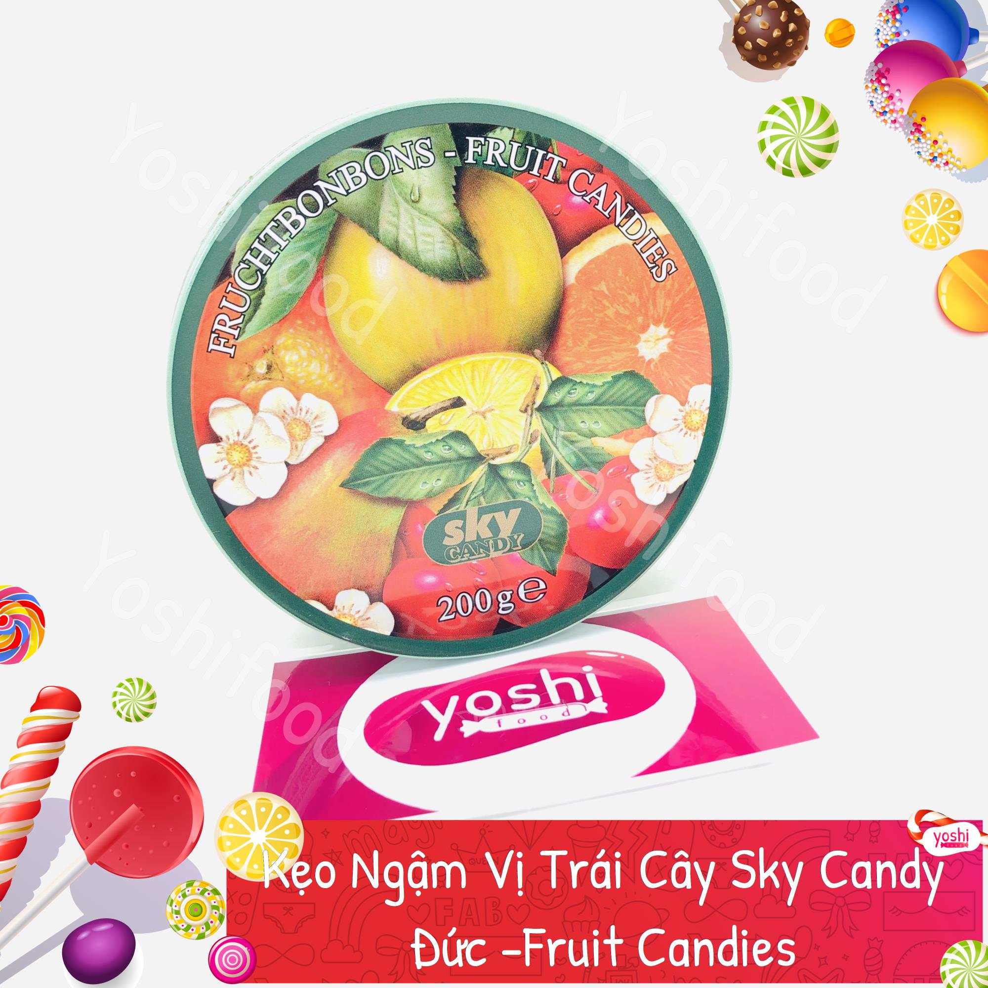 Kẹo ngậm vị trái cây sky candy đức 200gr fruit candies