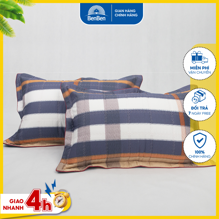 1 Áo gối cotton size 50x70cm chất lượng cao màu sắc họa tiết nổi bật - BEN BEN - ao goi cotton- vỏ gối cotton - vo goi - pillow case - air pillows