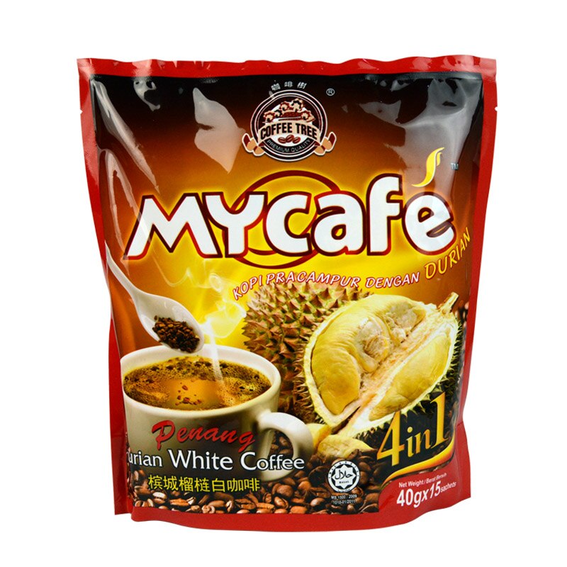  Cà phê sầu riêng hoà tan 4in1 My Cafe Penang Durian White Coffee Malaysia  40g x 15 gói  