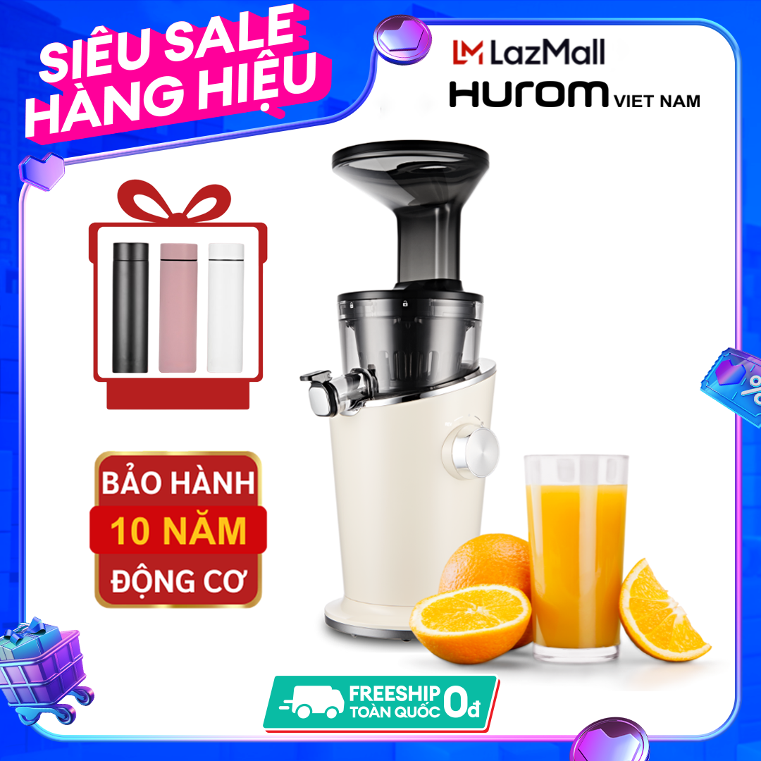 Máy ép chậm hurom h100s l máy ép chậm trái cây, ép kiệt bã, công suất 150w, 43 vòng quay/phút l bảo hành động cơ 10 năm - chính hãng hàn quốc