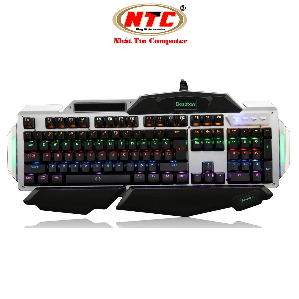 Bàn phím cơ blue switch cao cấp Bosston MK915 chuyên game - 10 kiểu đèn led - Hãng phân phối chính thức