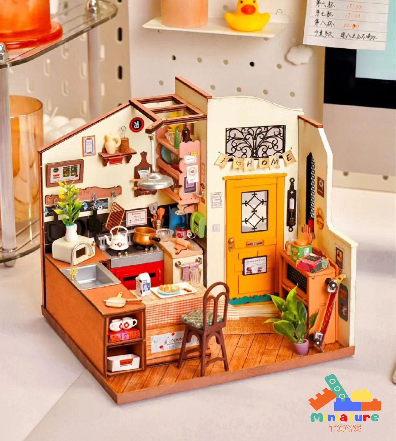 Nhà búp bê gỗ DIY Robotime Rolife Homey Kitchen Miniature House Kit DG159