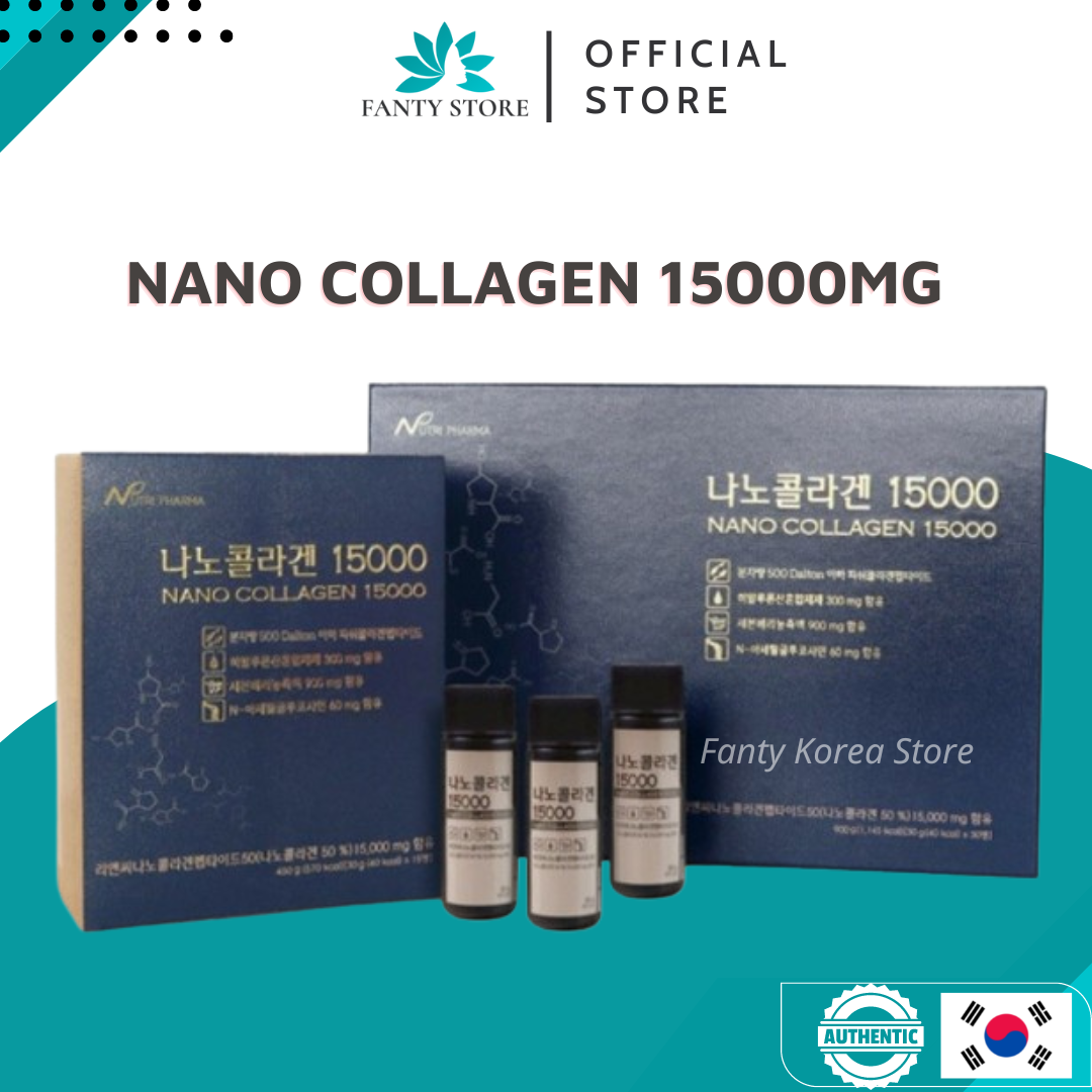 (Hàng mới) Nước uống Nano Collagen hàm lượng 15000mg (30 lọ/ hộp)