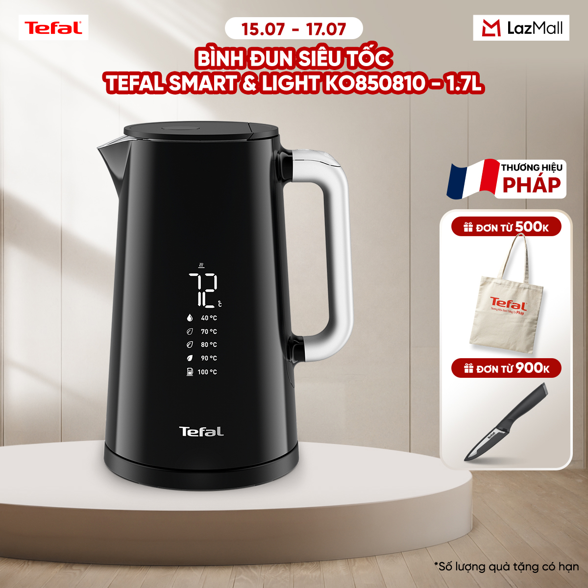 Bình đun siêu tốc Tefal Smart & Light KO850810 - 1.7L