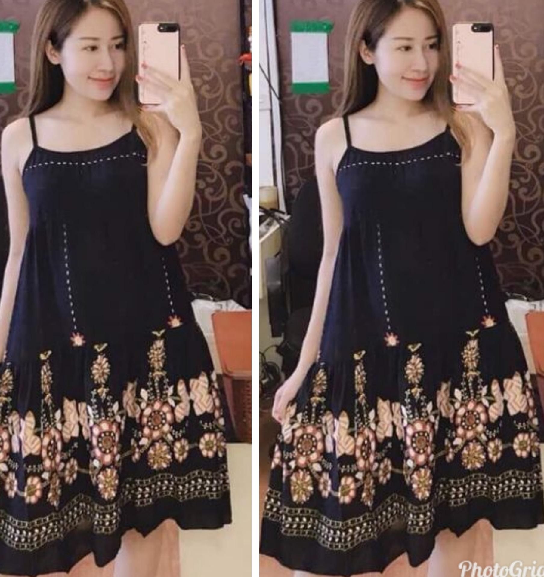 Đầm bầu xinh-đầm bầu 2 giây mùa hè mềm mát