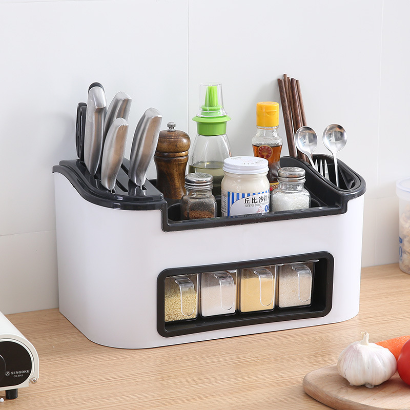 [HCM][Mẫu mới] Kệ đựng gia vị và đồ bếp Việt Nhật - hộp để gia vị - Kệ đựng gia vị và đồ bếp Việt Nhật tặng kèm 3 ly. Hủ đựng gia vị có muỗng