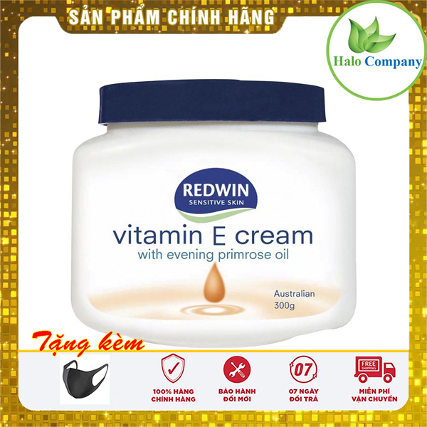 Kem dưỡng da mềm mịn Redwin Vitamin E Cream 300g Úc - Siêu dưỡng ẩm, ngăn ngừa nếp nhăn hiệu quả - Haloco
