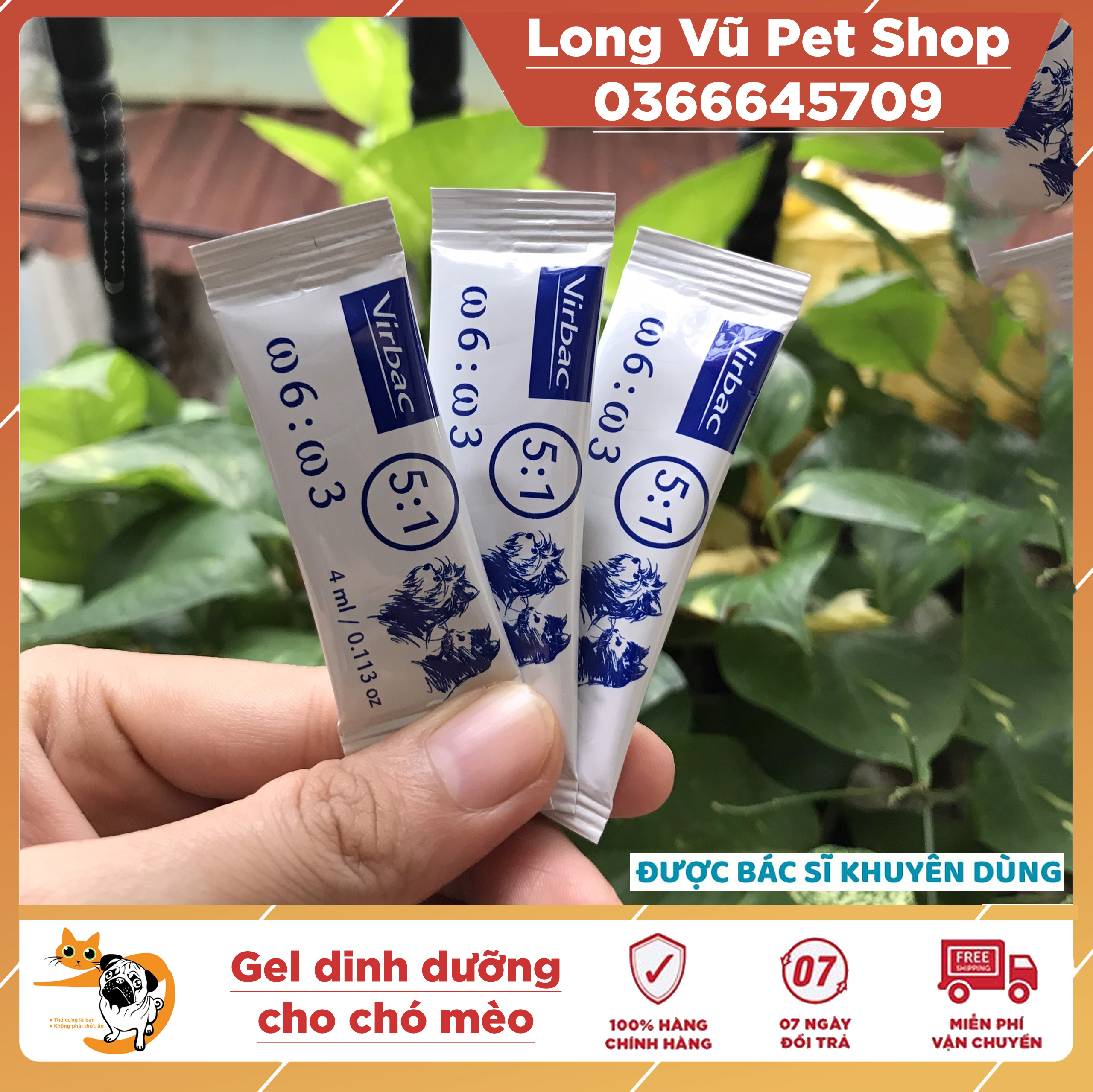1 Gói Gel Virbac Megaderm Dưỡng Da Mượt Lông Và Giảm Ngứa Chó Mèo 4ml - Phụ Kiện Cho Thú Cưng