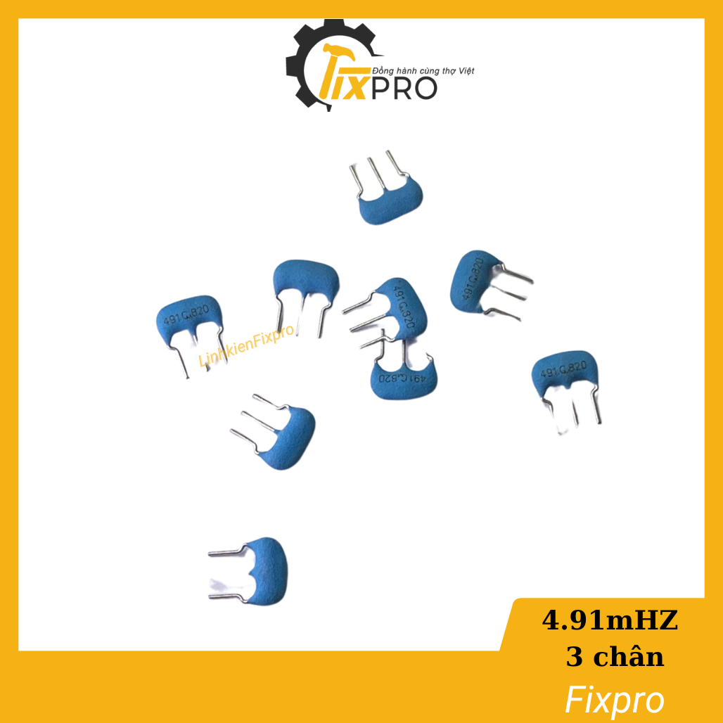 combo 5 chiếc Thạch anh 3 chân 4.91mhz màu xanh chất lượng tốt - fixpro