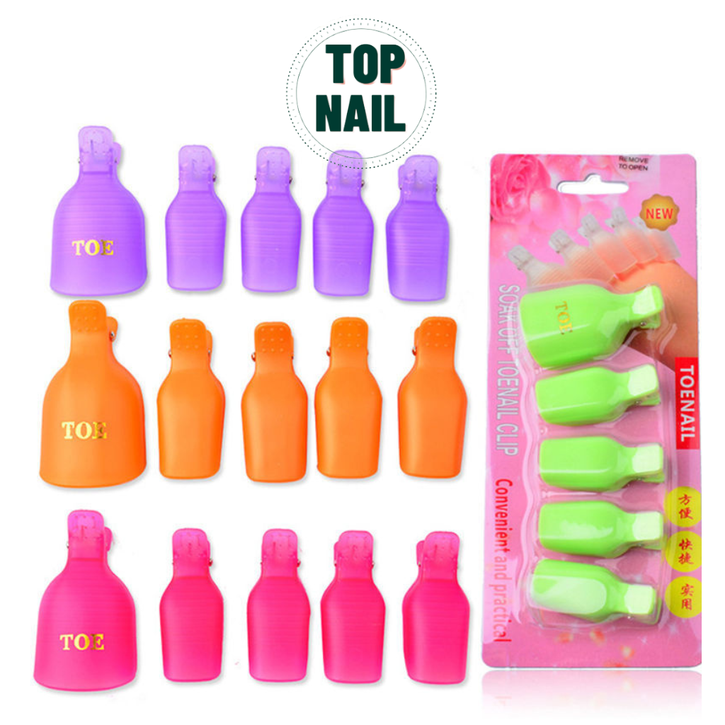 Kẹp ủ chân phá sơn gel , Bộ kẹp ủ chân 1 vỉ 5 ngón