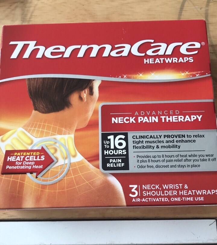 Miếng dán nhiệt giảm đau vai gáy thermacare - thermacare neck pain therapy heatwraps - hộp 3 miếng