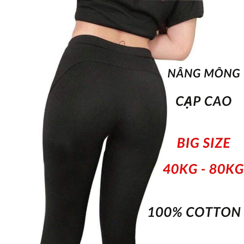 Quần Legging Nữ Cạp Cao Nâng Mông Siêu Co Giãn Bigsize 40kg - 80kg