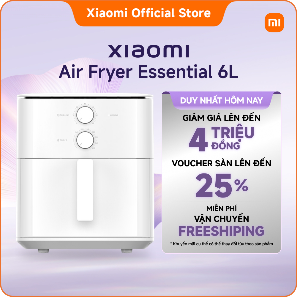 Xiaomi Air Fryer Essential 6L |   Cooking Without Using Your Hands, Without Needing to Turn Things over |   Metal Pot Cavity |   360 Hot Air Circulation ° |   Adjustment with a Simple Knob