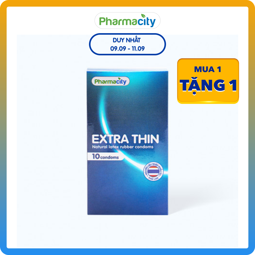 Bao cao su Pharmacity Extra Thin 10 cái hộp