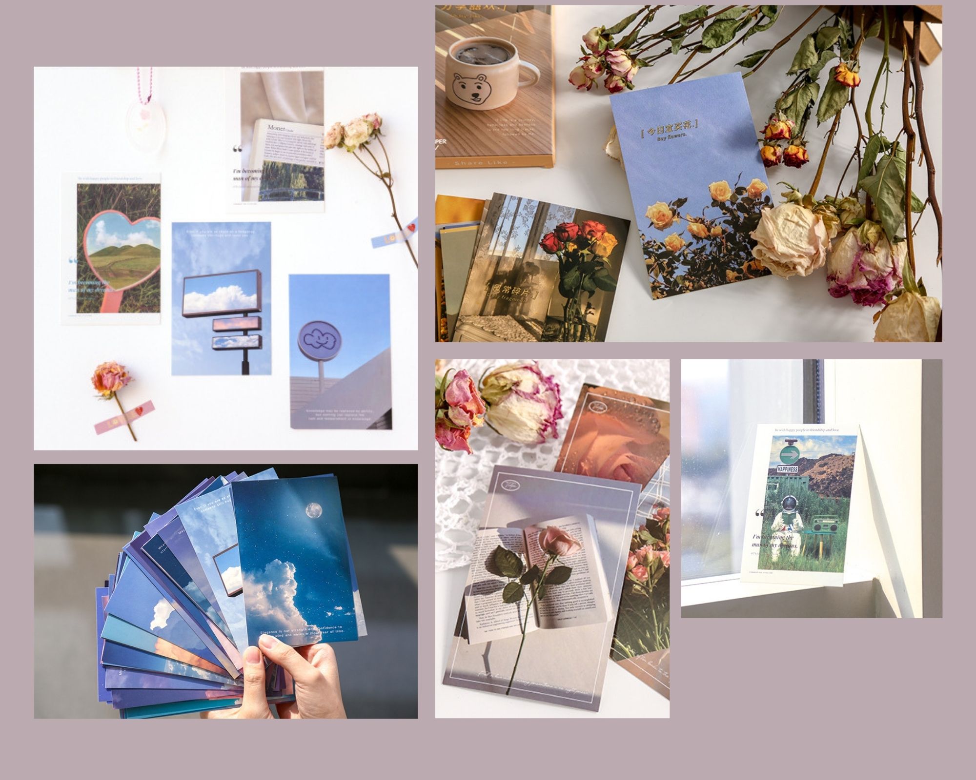 CÓ SẴN - Set 30 tấm Postcard bưu thiếp phong cảnh hoa lá - Phụ Kiện Trang  Trí Phòng Hcm 
