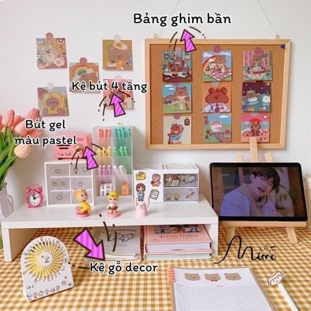 Kệ gỗ để màn hình máy tính để bàn Kệ gỗ kê máy tính